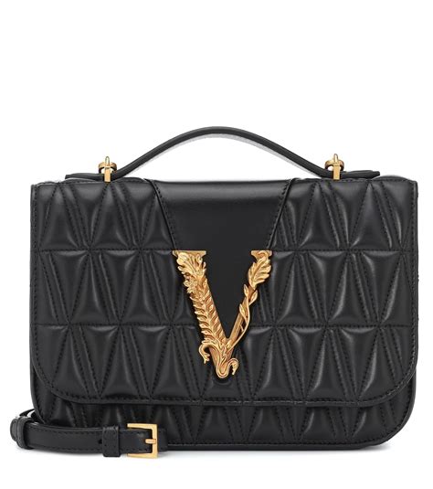 versace black handbag|versace black shoulder bag.